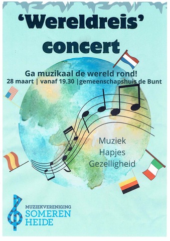 28 maart Wereldconcert in de Bunt.